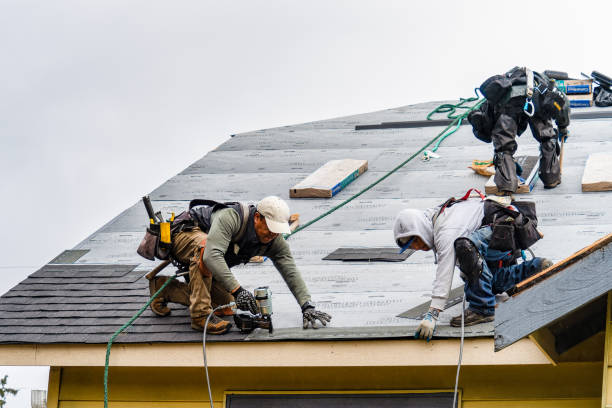 Professional Gutter Installation technician working in Kendalia, TX